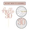 24 Pcs Rose Gold Glitter 30th Birthday Cupcake Toppers for 30th Anniversary Birthday Party Wedding Party Decorations view 3