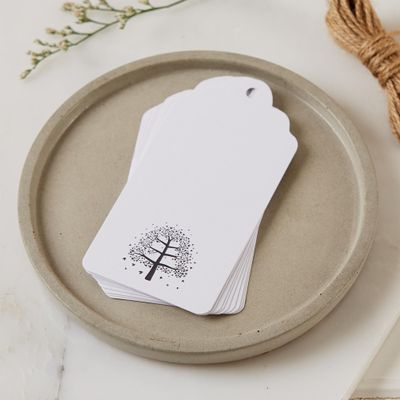25 White Memory Tree Message Tags - for Funeral, Wedding, Celebration of Life, Memorial - by Angel & Dove