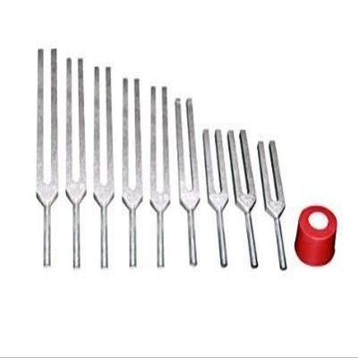 KASHSURG Sacred Solfeggio Magical DNA 9 Healing Tuning Forks with Large Activator and Pouch