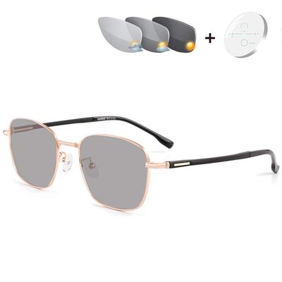 CAOXN Polarized Progressive Reading Glasses Photochromic Sunglasses,Gold,+3.00