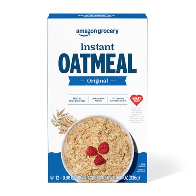 Amazon Grocery, Original Instant Oatmeal, 0.98 Oz, 12 Ct (Previously Happy Belly, Packaging May Vary)