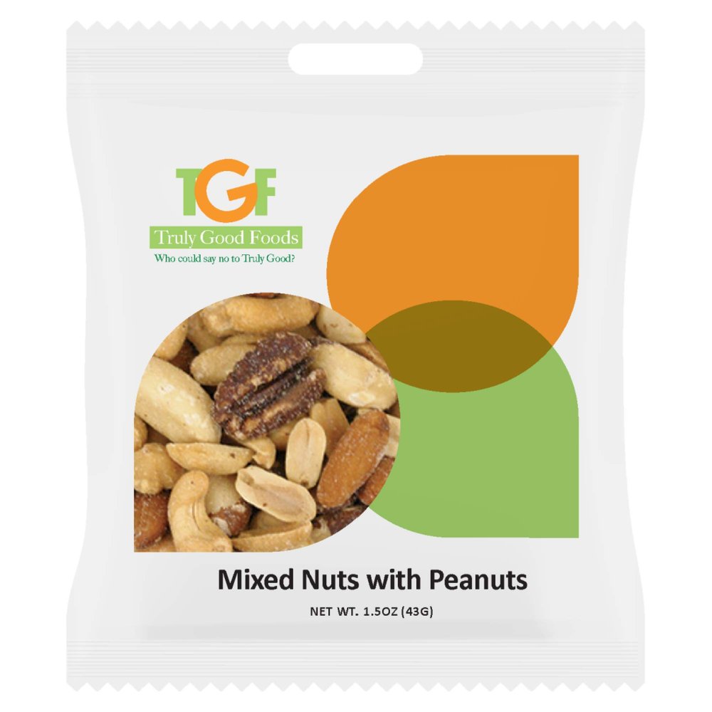 Mixed Nuts with Peanuts Mini Snack Bags, 1.5oz, 120-count