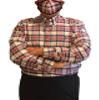 Amelia 2-Layers School Uniform Plaid Fabric Face Mask-Fashion-Washable-Reuseable-Anti-Dust-Sun Protection-Made in USA (Adult, Linus-Plaid 2A) view 2