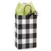 250 PK, Buffalo Plaid Black Paper Shopping Bags, Cub 8 x 4.75 x 10.25" for Party, Holiday & Events, Made in USA view 1