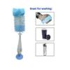 Bubble Bottle Brush Cleaner with Bristles and Sponge Head. Integrated Teat Brush at The Edge of Brush Handle with Interlocking Suction. Scratch-Free Nylon Bristles and Sponge Material view 3