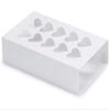 100 PK, White Macaron & Cookie Sleeve with Heart Window, 8.25 x 5 x 2" for Events, Birthday Parties, Upscale Events, Made in USA view 1