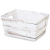 6 PK, Distressed White Wood Large Wide Base Trays for Use As Gourmet Gift Baskets, Food Baskets Or Home Decor Decorative Accessory view 1