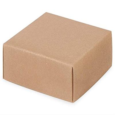 25 PK, Kraft Box Lids, 4 x 4 x 1.5" for Food Packaging, Boxes Sold Separately