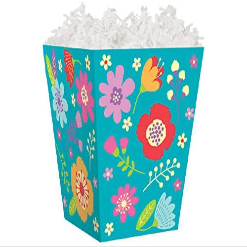 6 PK, Wildflowers Sweet Treat Boxes 4 x 4 x 4-1/2" for Christmas, Valentine's Day, Birthday & Holidays Decor