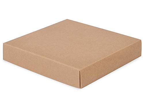 25 PK, Kraft Box Lids, 8 x 8 x 1.5" for Food Packaging, Boxes Sold Separately