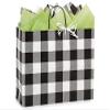 25 PK, Buffalo Plaid Black Paper Shopping Bags, Vogue 16 x 6 x 12" for Party, Holiday & Events, Made in USA view 1