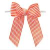 24 PK, 3" Tropical Orange Pre-Tied Stripes Grosgrain Gift Bows for Gift Or Cello Bag Packaging view 1