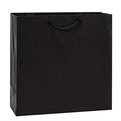 100 PK, Black Kraft Gift Bags, Vogue 16 x 6 x 12" for Party, Holiday & Events