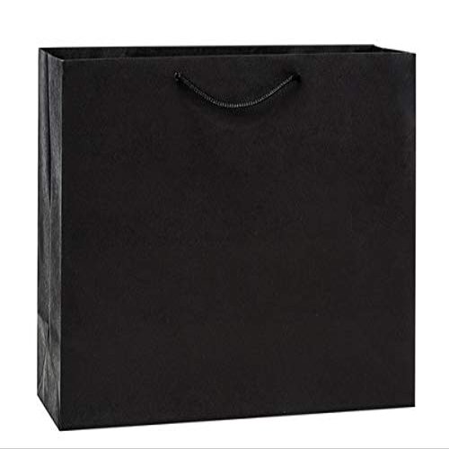 100 PK, Black Kraft Gift Bags, Vogue 16 x 6 x 12" for Party, Holiday & Events