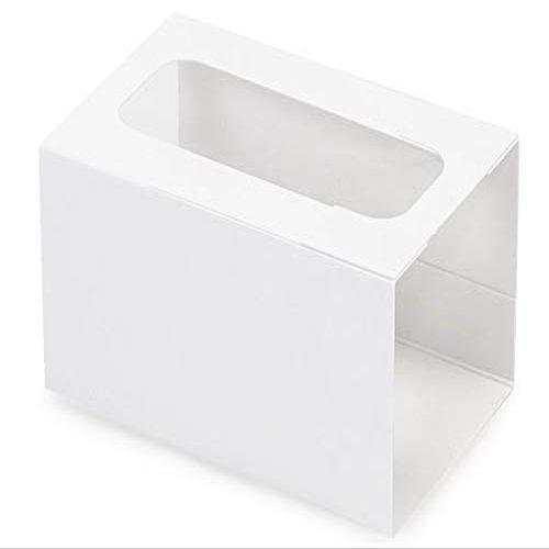 50 PK, White Macaron & Cookie Sleeve with Window, 3.75 x 2.5 x 2" for Events, Birthday Parties, Upscale Events, Made in USA