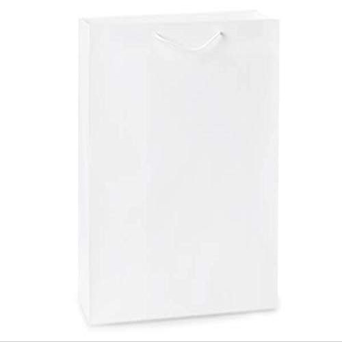 10 PK, White Kraft Gift Bags, Queen 16 x 6 x 19" for Party, Holiday & Events