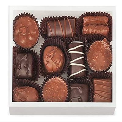 6 PK, Clear with White Trim, Rectangle 2 Piece Candy Boxes, 5.5 x 4 x 1.25" for Wedding Favors, Baby Shower Gifts
