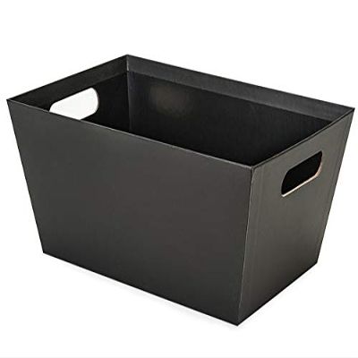 3 PK, Black Jumbo Wide Base Market Tray for Use As Gourmet Gift Baskets, Food Baskets Or Home Decor Decorative Accessory