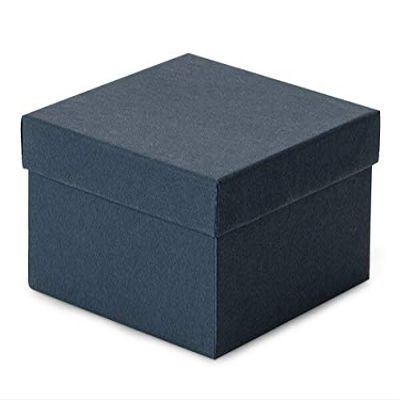 100 PK, Navy Blue Jewelry Gift Boxes, 3.5 x 3.5 x 2", Cotton Fill For Larger Jewelry, Small Gifts, & Candy Packaging
