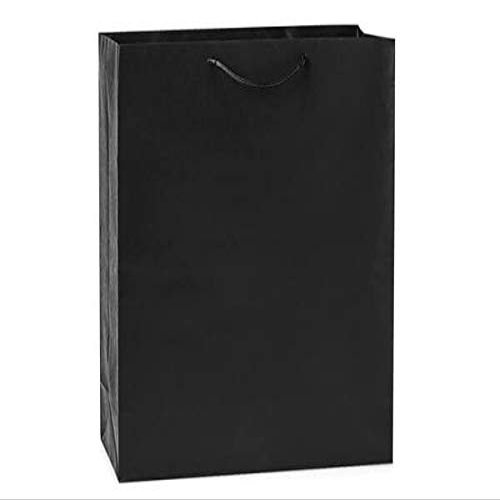 10 PK, Black Kraft Gift Bags, Queen 16 x 6 x 19" for Party, Holiday & Events