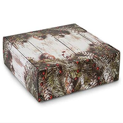 6 PK, Rustic Berries Gourmet Shipping Boxes, 12 x 12 x 3" for Gourmet Gift Packaging