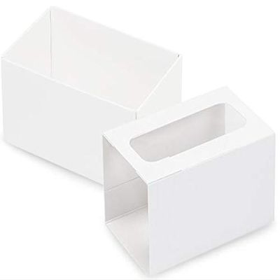 10 PK, White Macaron Cookie Box Set, 3.75 x 2.5 x 2" for Events, Birthday Parties, Upscale Events