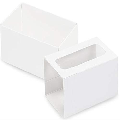 10 PK, White Macaron Cookie Box Set, 3.75 x 2.5 x 2" for Events, Birthday Parties, Upscale Events