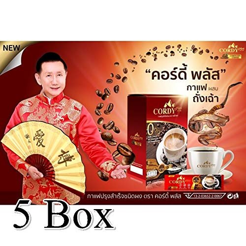 5x Cordy Plus Coffee Cordyceps Reishi Goji Berry Extract Boost Energy for Health (5x10Sachets)