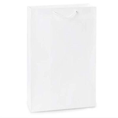 100 PK, White Kraft Gift Bags, Queen 16 x 6 x 19" for Party, Holiday & Events