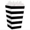 6 PK, Black Stripes Sweet Treat Boxes 4 x 4 x 4-1/2" for Christmas, Valentine's Day, Birthday & Holidays Decor view 1