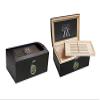 Center GiftsPersonalized With Name and Initial 120 Ct. Portofino Tinted Glass Humidor w External Digital Needle & Numeric Disp., Case Elegance Cigar Humidor, Cigars Gift Set For Men view 3