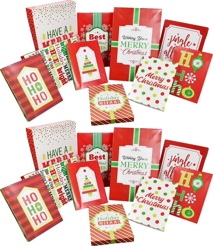 ALEF Set of 20 Christmas Holiday Theme Boxes - Each Set includes 3 Different Sizes! - 10 Lingerie, 6 T-Shirt, & 4 Robe Boxes! (20)