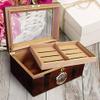 Center Gifts Personalized Anniversary 100 Count Beveled Glass Top Ambassador Humidor w External Hygrometer, Case Elegance Cigar Humidor, Lock & Key Set Cigar Case, Cigars Gift Set For Men view 2