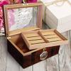 Center Gifts Personalized Father's Day 100 Count Beveled Glass Top Ambassador Humidor w External With Hygrometer, Case Elegance Cigar Humidor, Lock & Key Set Cigar Case, Cigars Gift Set For Men view 2
