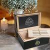 Center Gifts Personalized Best Man 120 Ct. Portofino Tinted Glass Humidor w External Digital Needle & Numeric Disp With Digital Hygrometer | Case Elegance Cigar Humidor | Cigars Gift Set For Men view 2