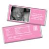 25ct Baby Shower Favors with Sonogram Photo Personalized Wrappers for Chocolate Bars (25 Pack) - Pink view 1