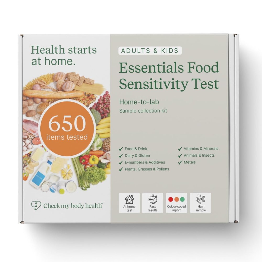 Check My Body Health 650 Items Essentials Food Sensitivity Test Kit for Adults and Kids Non-Invasive Food Intolerance Test Kit at-Home Hair Sample Bioresonance Testing with Results in 35 Days
