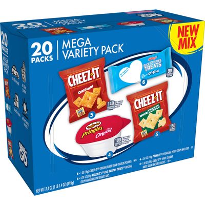 Kellogg's Snacks, Mega Variety Pack, Great for On-the-Go, 17.4oz Carton (20 Count)