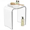 WAHFAY Acrylic Shower Bench, Clear Shower Chair for Inside Shower, Modern Waterproof Bath Seat with Rounded Edge, Bathroom Stool with Handle Hole, 300lbs Weight Capacity view 1