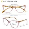 AQWANO Stylish Cat Eye Computer Reading Glasses Women Oversized Designer Blue Light Block Eyeglasses Readers Anti UV400 Eyestrain,Champagne 3.0 view 4