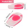 2 Pairs Women Gel Heel Cups, Soft Elastic Massage Heel Cushion Foot Pain Relief for Plantar Fasciitis Bone Spur Achilles Pain, 4.1 x 2.4 x 0.9in view 3
