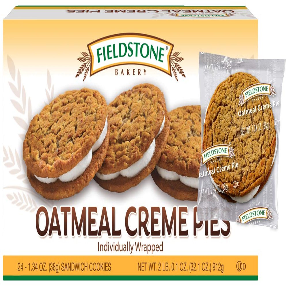 Fieldstone, Bakery Crme Pies 1 Box 24 Individually Wrapped Oatmeal Creme Pie Cookies