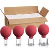 BBTO 4 Pieces Glass Cupping Set Glass Silicone Cupping Cups Massage Vacuum Suction Cupping Cups for Body Face Leg Arm Back Shoulder Muscle and Joint Pain (Red) view 1