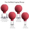 BBTO 4 Pieces Glass Cupping Set Glass Silicone Cupping Cups Massage Vacuum Suction Cupping Cups for Body Face Leg Arm Back Shoulder Muscle and Joint Pain (Red) view 2
