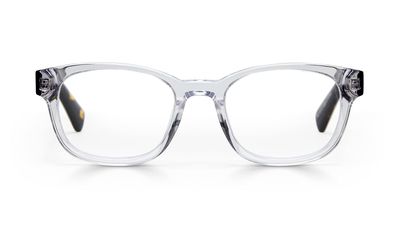 eyebobs Biff Wide Premium Unisex Reading Glasses, Crystal Front with Demi Tortoise Temples, 0.00 Strength