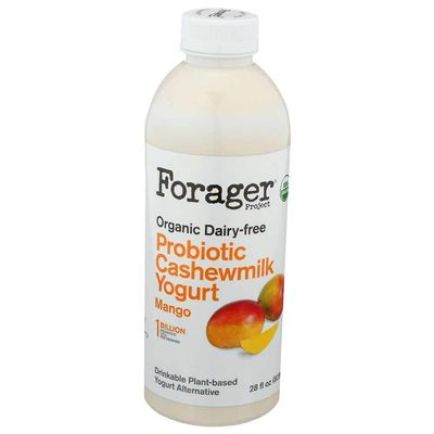 Forager Project Organic Dairy Free Mango Probiotic Drinkable Cashewmilk Yogurt, 28 Fluid Ounce - 6 per case.