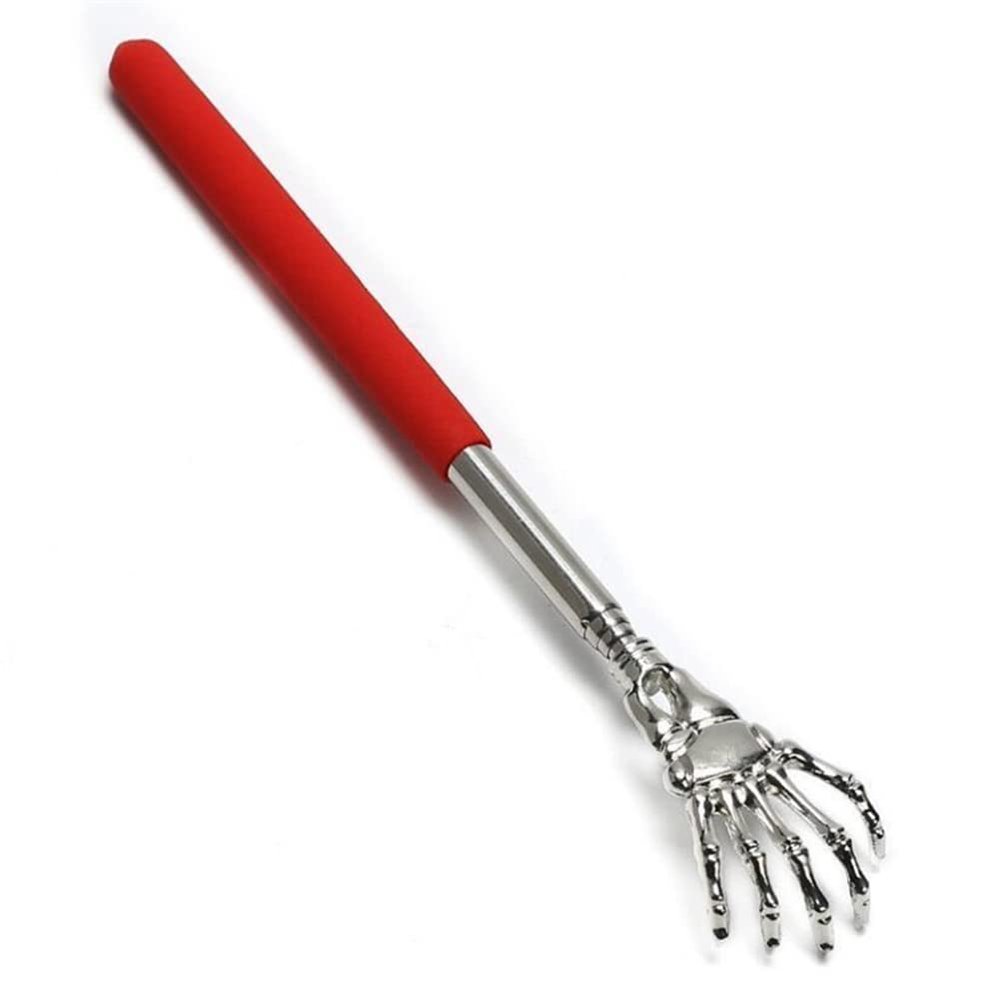 AKOAK 1 Pack Creative Ghost Claw Alloy Stretchable Tickle Tickling,Bear Claw Scratcher, Comfortable Handle, Suitable for Adult Old,Women and Men (Red)