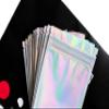100 Pieces Mylar Holographic Resealable Bags - 3.3 x 5.1" Smell Proof Bags Lip Gloss Packaging, Foil Pouch for Party Favor Food Storage (Holographic Color, 3.3 x 5.1 Inch) view 3