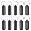 10 Pcs Portable Pill Case, Bantoye Waterproof Aluminum Holders Storage Container with Keychain for Outdoor Camping Traveling, Black view 1