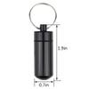 10 Pcs Portable Pill Case, Bantoye Waterproof Aluminum Holders Storage Container with Keychain for Outdoor Camping Traveling, Black view 2